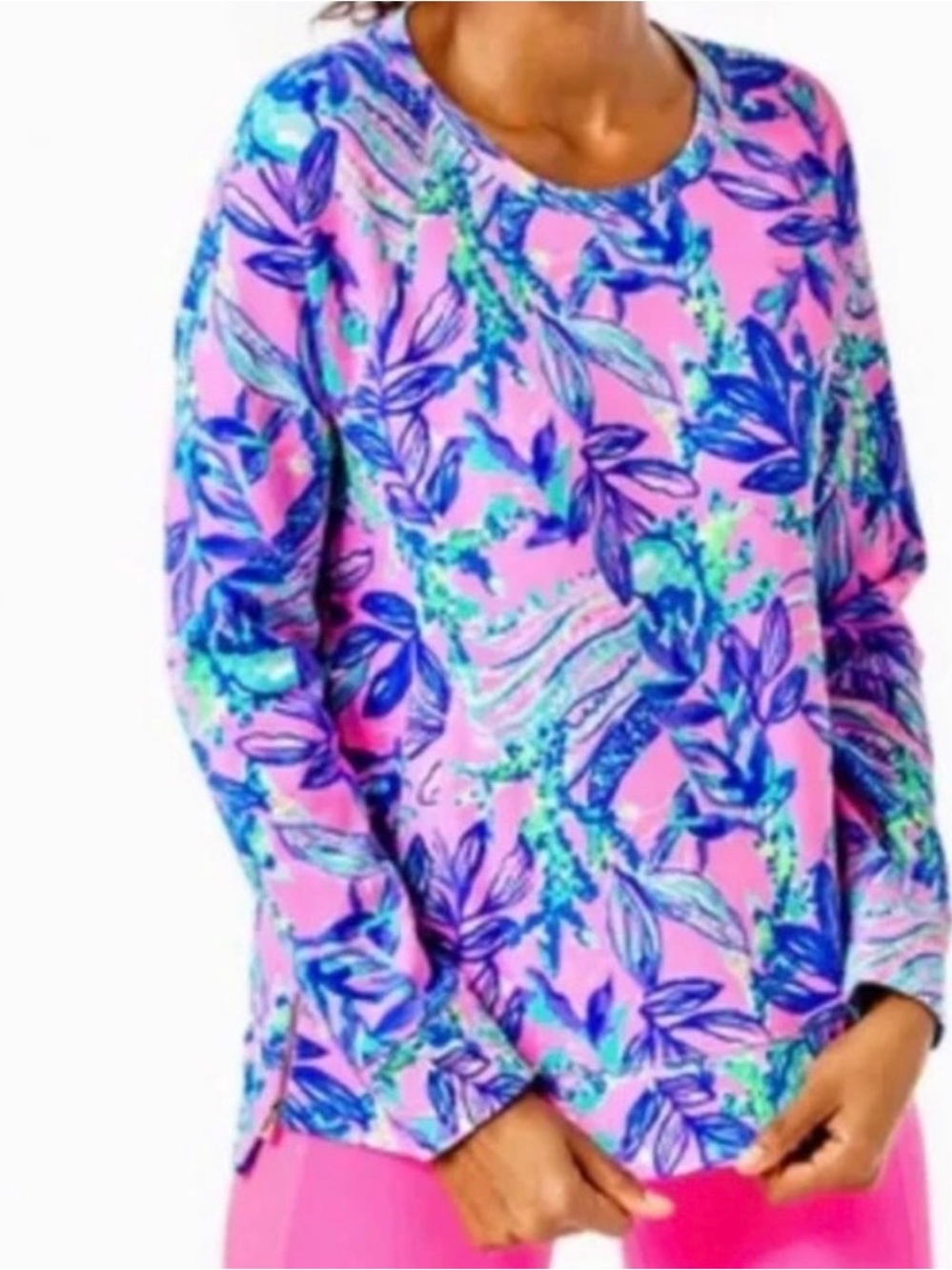 Lily Pulitzer Luxletic Beach Comber Pullover Sweatshirt - Picture 12 of 12